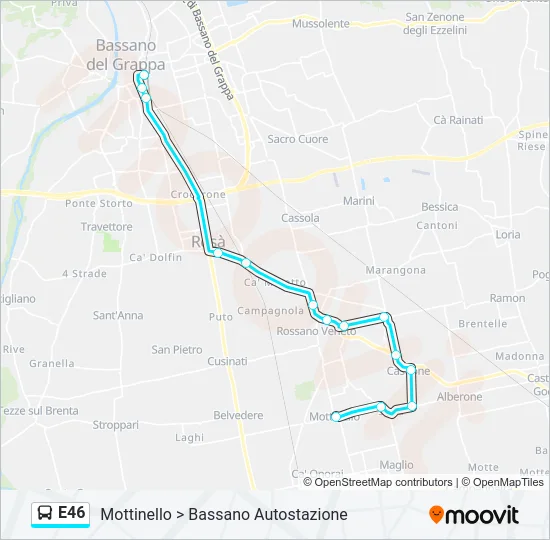 E46 Bus Line Map