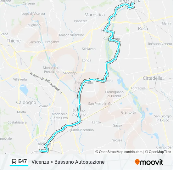 E47 Bus Line Map