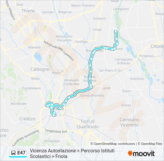 E47 Bus Line Map