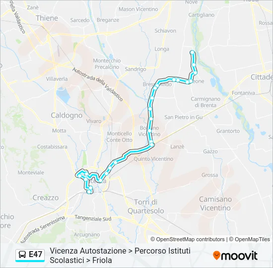 E47 Bus Line Map