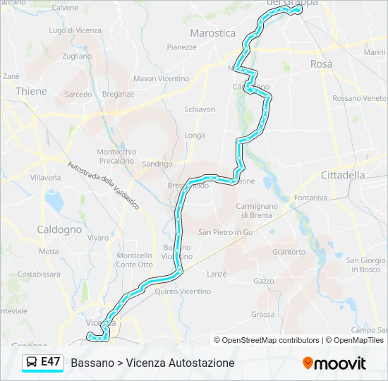 E47 Bus Line Map