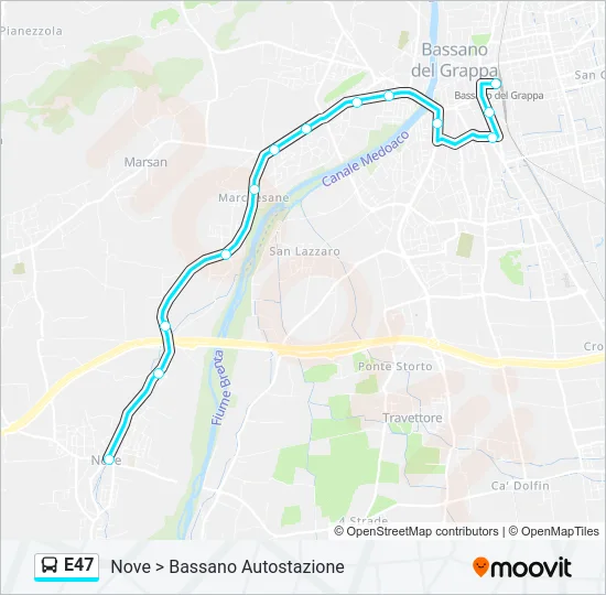 E47 Bus Line Map