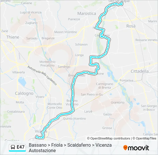 E47 Bus Line Map
