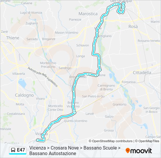 E47 Bus Line Map