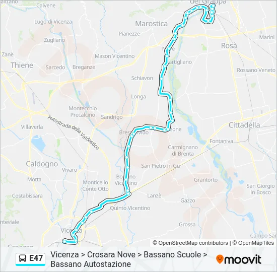 E47 Bus Line Map
