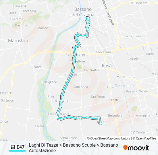 E47 Bus Line Map