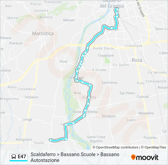 E47 Bus Line Map