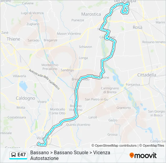 E47 Bus Line Map