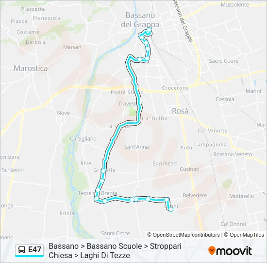 E47 Bus Line Map