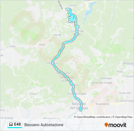 E48 Bus Line Map