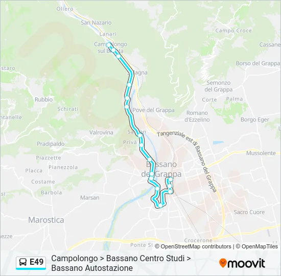 E49 Bus Line Map