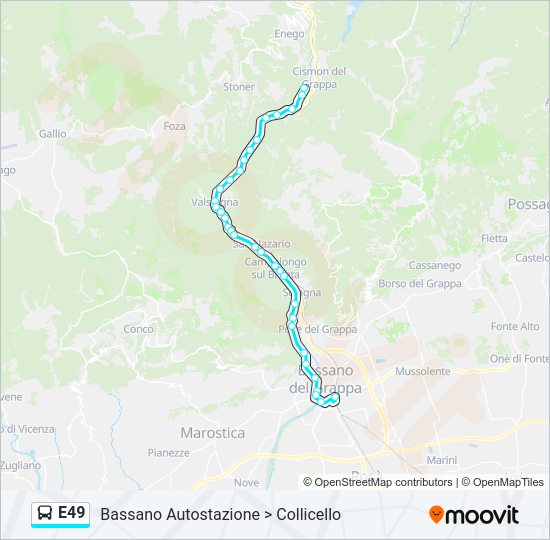 E49 Bus Line Map