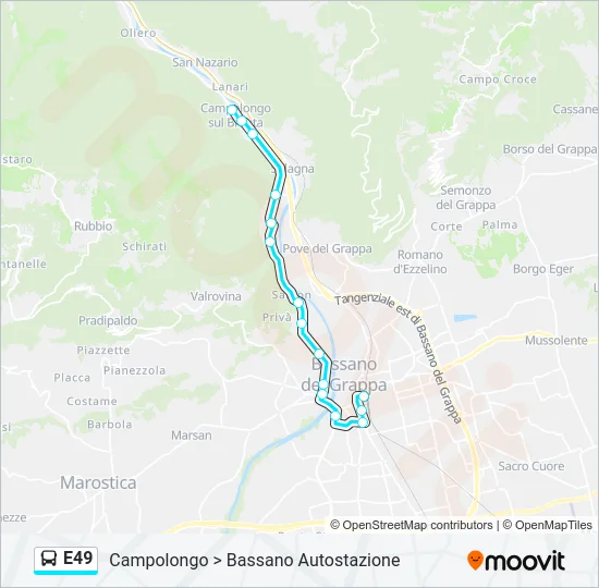 E49 Bus Line Map