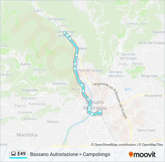 E49 Bus Line Map