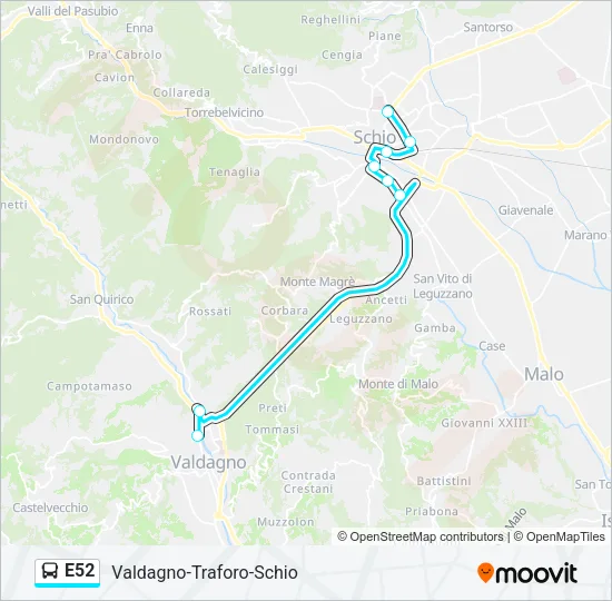 E52 Bus Line Map