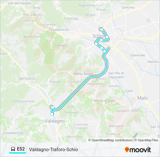E52 Bus Line Map
