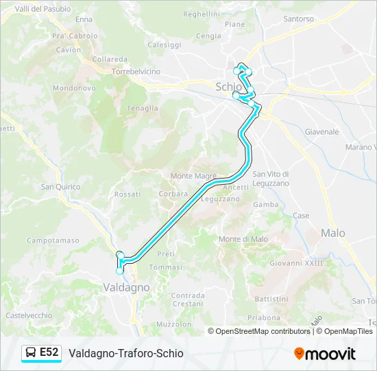 E52 Bus Line Map
