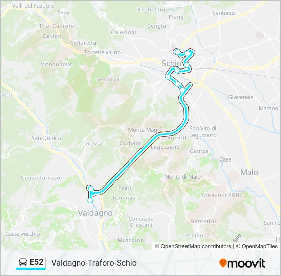 E52 Bus Line Map