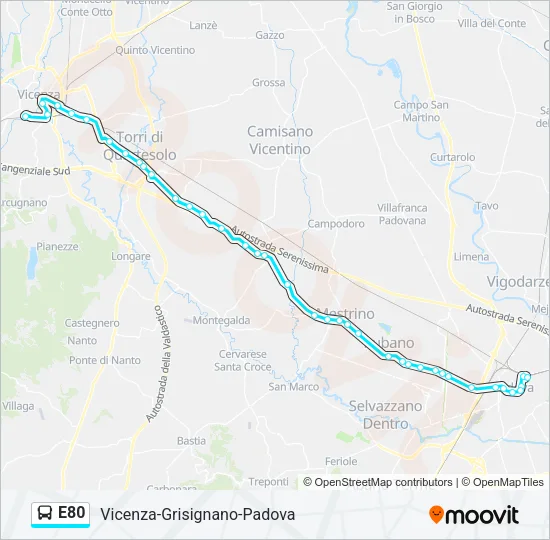 E80 Bus Line Map