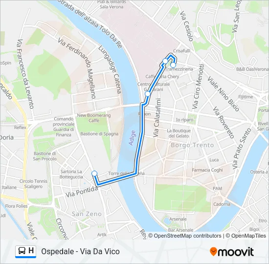 H Bus Line Map