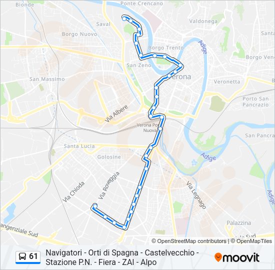 61 Bus Line Map