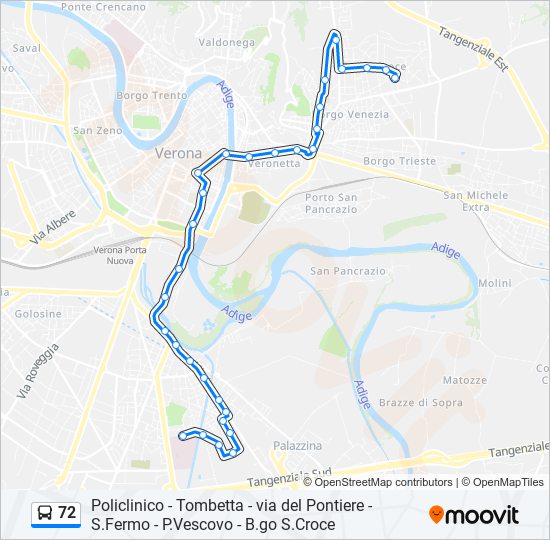 72 bus Line Map