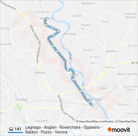 141 Bus Line Map