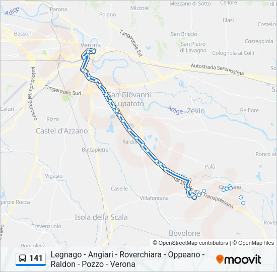 141 Bus Line Map