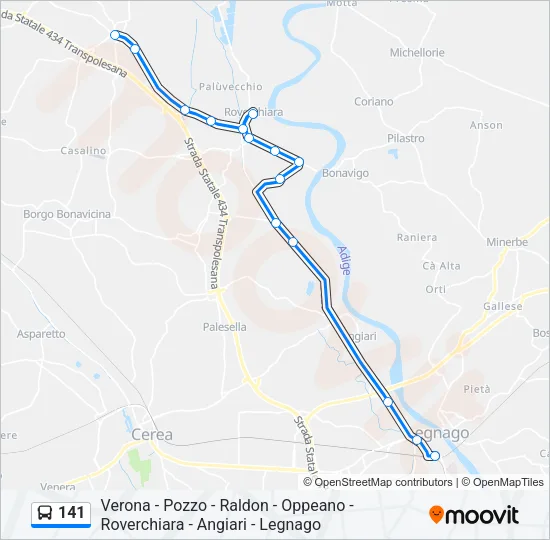 141 Bus Line Map
