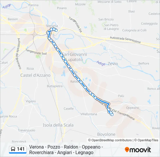 141 Bus Line Map