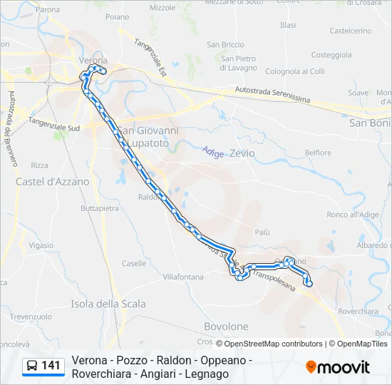 141 Bus Line Map