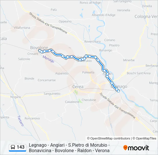 143 Bus Line Map
