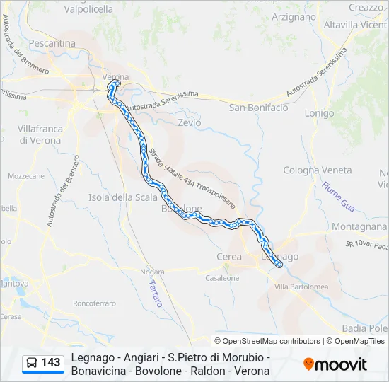 143 Bus Line Map