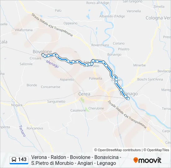 143 Bus Line Map