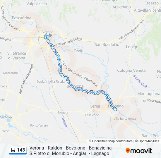 143 Bus Line Map