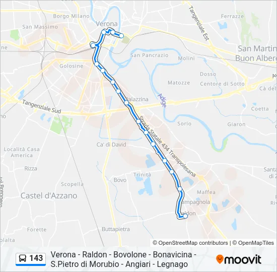 143 Bus Line Map