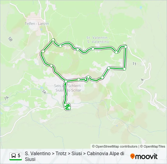 5 Bus Line Map