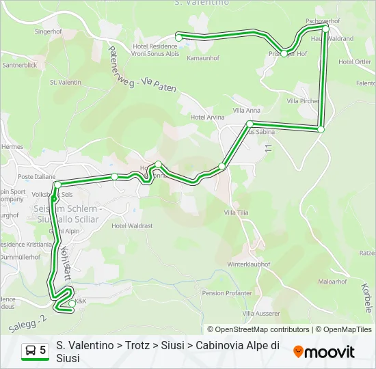 5 Bus Line Map