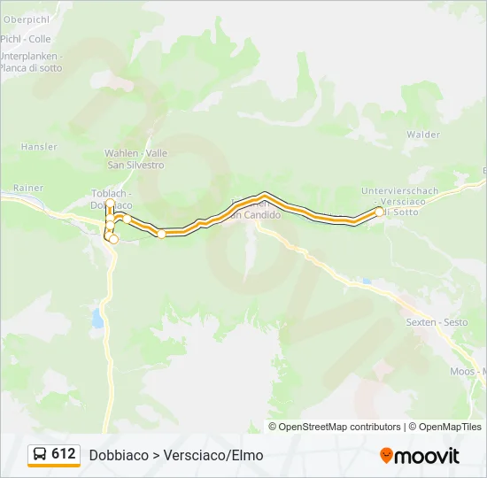 612 Bus Line Map