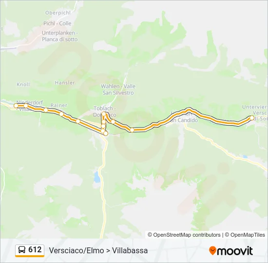 612 Bus Line Map