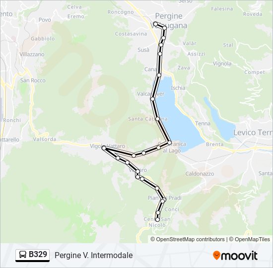 B329 bus Line Map