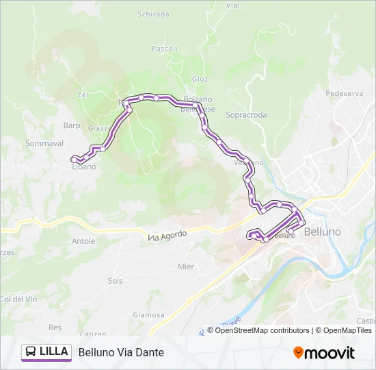 LILLA Bus Line Map