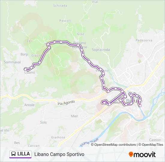 LILLA Bus Line Map