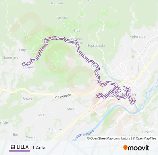 LILLA Bus Line Map