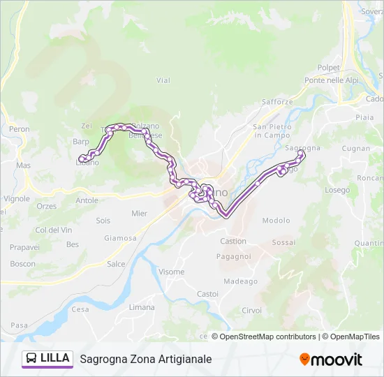 LILLA Bus Line Map