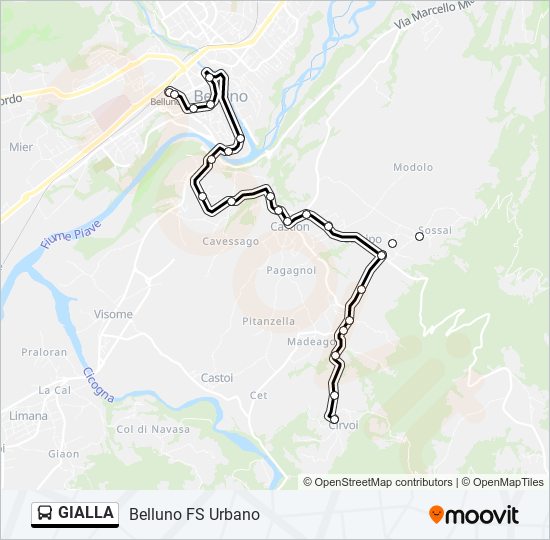 GIALLA bus Line Map