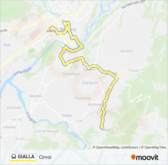 GIALLA Bus Line Map