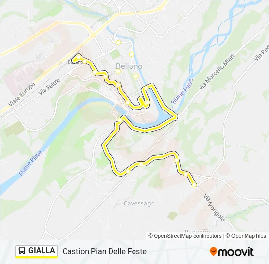 GIALLA Bus Line Map
