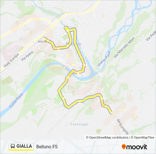 GIALLA Bus Line Map