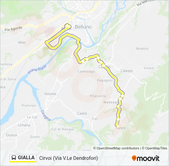 GIALLA Bus Line Map